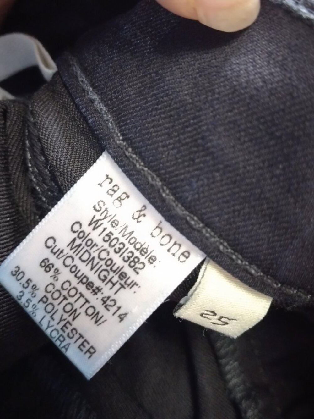 Rag & Bone Legging Jeans Size 25 Midnight Black W15031382 Skinny Pockets Goth - Picture 6 of 6